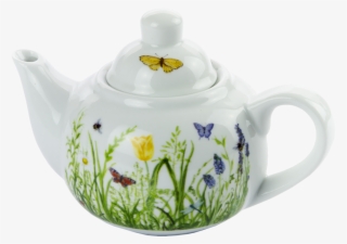 Picture Of Teapot Flowers And Butterflies Collection - Tisaniera Png #9747463