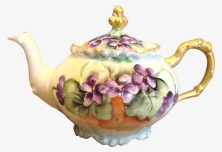 Vintage French Limoges Demitasse Teapot Hand Painted - Teapot #9747635