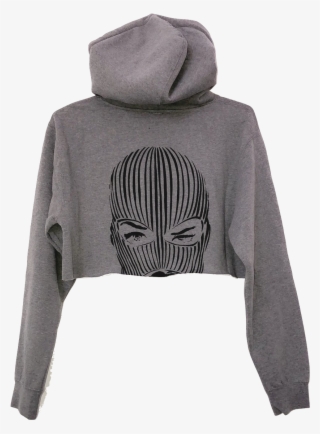 Ski Mask Cropped Hoodie In Gray - Hoodie #9747889