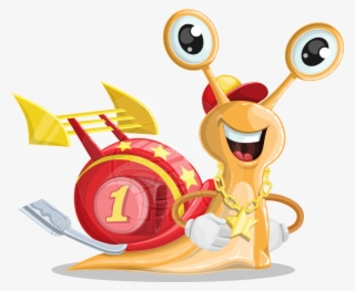 Racer Snail Cartoon Vector Character Aka Mr - Vector Graphics #9748676