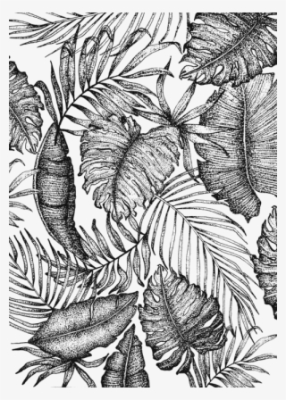 Bleed Area May Not Be Visible - Tropical Leaf Print Drawing #9754782
