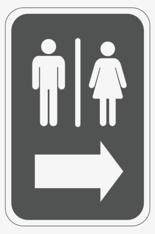 Mens And Womens Restroom Right - Restroom Sign #9765367