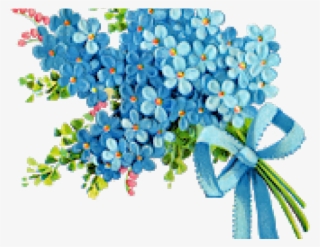 Forget Me Not Clipart Clear Background - ช่อ ดอกไม้ สี ฟ้า #9765478