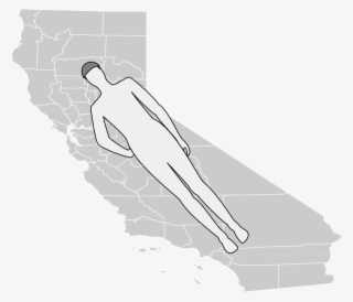 How To Set Use Man Shape Lying On California Map Icon - Illustration #9766437