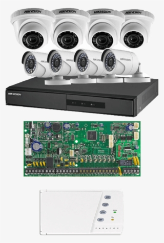 8 Channel Hikvision Cctv With 8 Zones Burglar Alarm - Central Sp 6000 #9766864