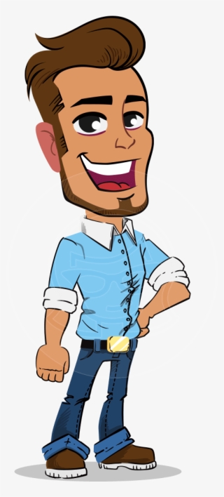 Simple Style Cartoon Of A Man With Glasses - Cartoon #9773367