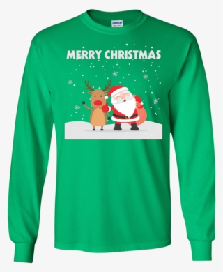 Merry Christmas, Santa, Reindeer, Friendship Snow Ls - Japan Ugly Christmas Sweater #9773646