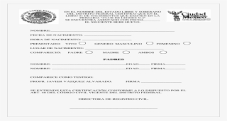 Acta De Nacimiento De Huevo #9774192