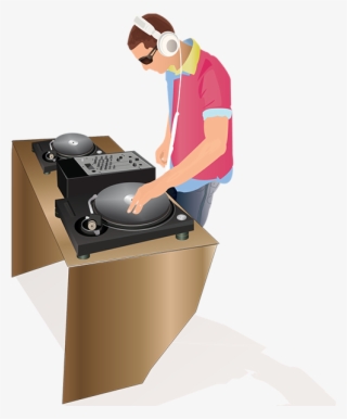 Dj Play Song Music Djs Design Vector Illustration - Sitting #9774983