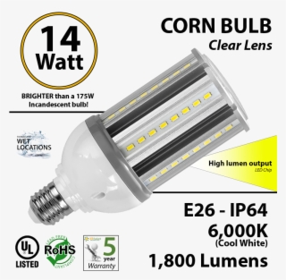 14 Watt Led Corn Light Bulb 1800lm 150w Equivalent - 300 Watt Incandescent Led Replacement #9775444