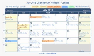 July 2018 Calendar With Canada Holidays To Print - Chinese New Year 2020 Calendar #9775816