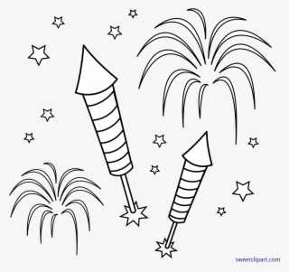 Fireworks Colorable Clip Art #9778455