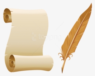 Free Png Download Scrolled Paper And Quill Pen Clipart - Paper And Quill Transparent #9781946