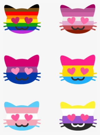 Des Emojos Chats Avec Des Yeux En Cœur Aux Couleurs #9783506