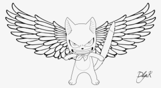 Fairy Tail Lineart Happy #9790927