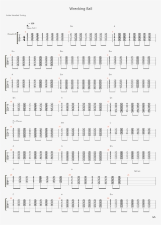 Wrecking Ball吉他谱 #9793741