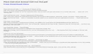 Plant Cell And Animal Cell Cut Out - Document #9794897