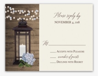 Metal Lantern Floral Wedding Rsvp Reply Cards - Hydrangea #9796062