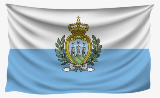 Free Png Download San Marino Wrinkled Flag Clipart - San Marino Flag Png #9796850