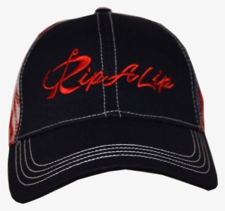 Black American Flag Mesh Back W/ Red Rip A Lip Logo - Baseball Cap #9798493
