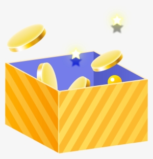 Hand Painted Cartoon Gift Box Gold Coin Decoration - Gold #980084