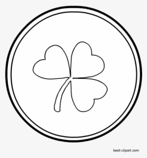 Free Black And White Coin Clip Art For Saint Patrick's - Saint Patrick's Day #980498