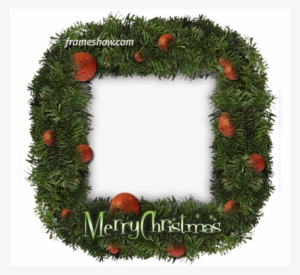 Christmas Garland Photo Frame Ecard - Garland Frame Christmas Png #981234