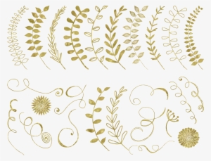 67 Gold Foil Elements Example Image - Gold Circle Floral Png #982701