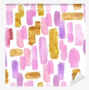 Pattern Of Gold And Watercolor Brush Stroke Wall Mural - Watercolor Painting #982733