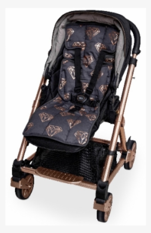 Sale Outlook Cotton Pram Liner Charcoal Rose Gold Foil - Outlook Get Foiled Cotton Pram Liner #983465
