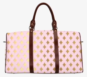 Gold Foil Pattern On Pink Waterproof Travel Bag/small #983985