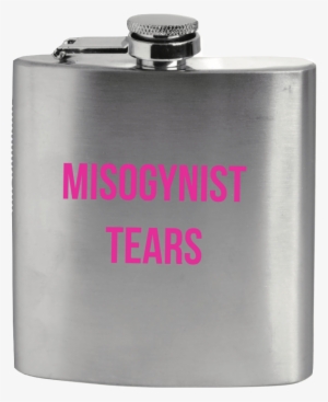 Misogynist Tears 6oz Flask - Misogynist Tears Flask In Silver With Pink Lettering #985174