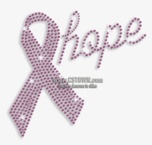 Purple Ribbon Hope Iron-on Rhinestone Transfer #985538