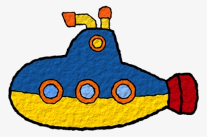 Amarillo Blue El Mar Mar Sea Sub Submarine - Submarine Clipart #986036