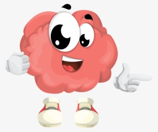 Brain Character Eyes Mouth Mind Smart Thin - Transparent Smart Brain Clipart #987620