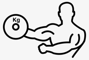 Bodybuilder Carrying Weight On One Hand Outline Comments - Halteres Png Desenho #989075