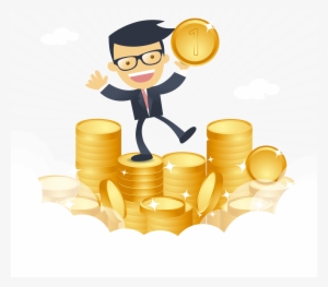 Cartoon Happy Businessman With Money Vector 3334 - Work Hard Earn Money #989500
