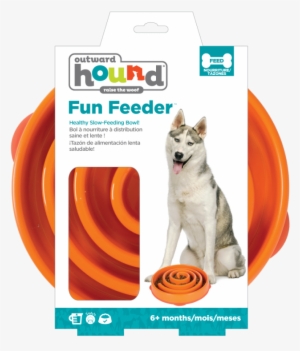 Outward Hound Fun Feeder Dog Bowl Coral Orange-a165857 - Slo Bowl Outward Hound #989755