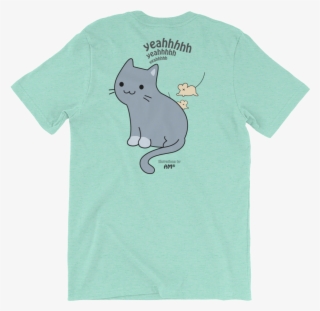 Happy Cat Heather Mint Light Cotton T-shirt - Rat #9802155