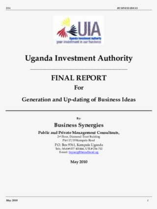 Pdf - Uganda Investment Authority #9804683