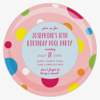 Polka Dot Inner Tube Invitation - Circle #9805565