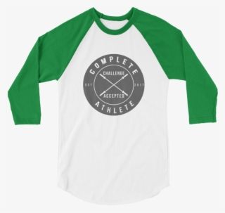 {white/kelly} Tultex 3/4 Sleeve Raglan Shirt With Challenge #9810287