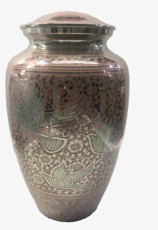 Pink Peaceful Rest Flat Top Brass Urn - Vase #9810332