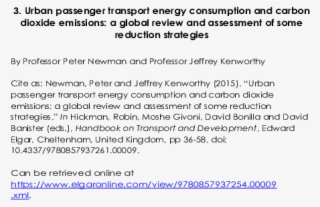 Urban Passenger Transport Energy Consumption And Carbon - Document #9816973