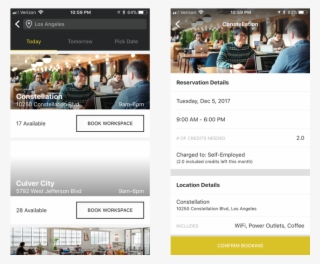 Booking A Workspace From The Book Space Tab - Wework App Book Space #9817610