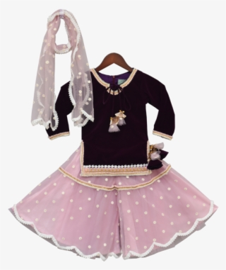 Girls Purple Velvet Kurti With Sharara In Usa - Gharara Velvet #9817808