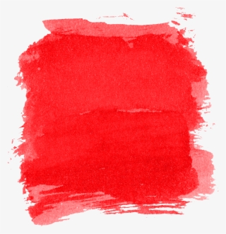 6 Red Watercolor Brush Stroke Square - Drawing #9818805