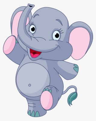 Clipart Transparent Clipart Baby Elephant - Baby Cute Cartoon Elephant #9824924