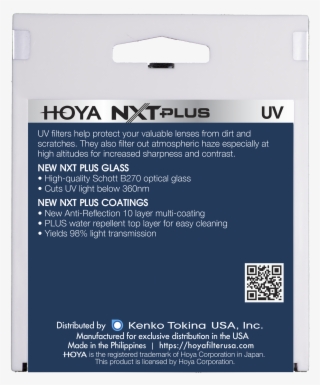 Hoya Nxt Plus Uv Filter - Optotal Hoya #9825816