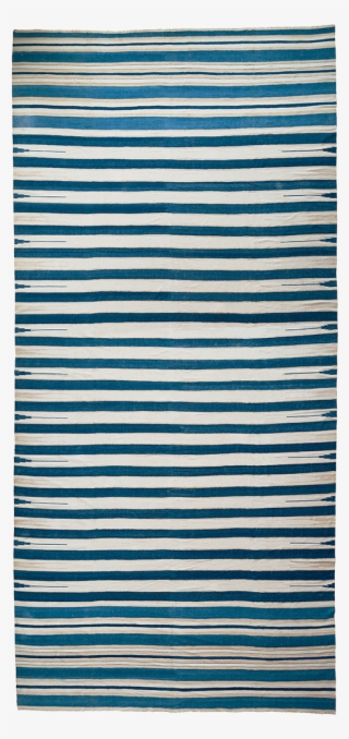 Vintage Blue And White Stripe Indian Dhurrie From Madeline - Personalizados #9826523